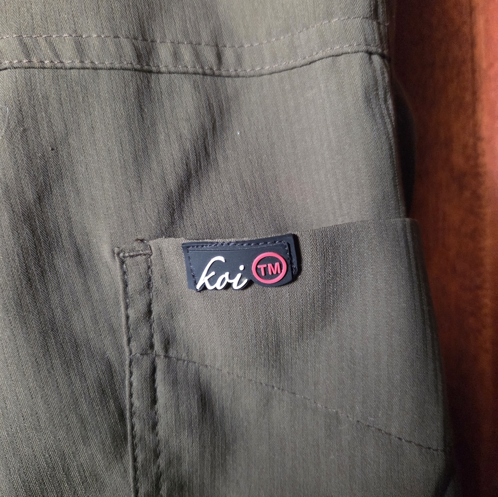 Koi Lite Olive Green Slim Fit Scrub Pants M Petite